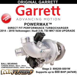 898200-5001w Garrett Powermax600hp Turbo For Vw/audi 2.0l Tsi Mk7 (is38) Ball Bearing