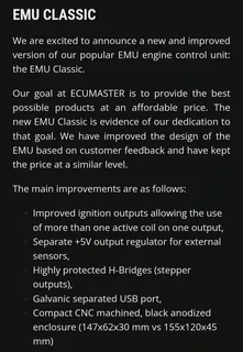 ECM-EMU-CL ECUMASTER EMU CLASSIC