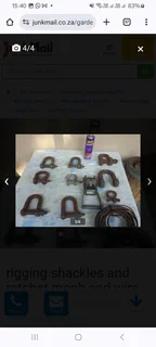 selection of lifting rigging shackles and ratchet mech and wire and heavy duty chain vgca