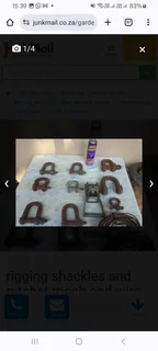 selection of lifting rigging shackles and ratchet mech and wire and heavy duty chain vgca