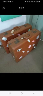 Large Cases For travel or storage or Display - Vintage Sizes:74cm w x 45cm h x 17cm d (case close to