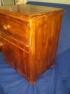 Bedside or other room small cupboard with  door and drawer fair condition