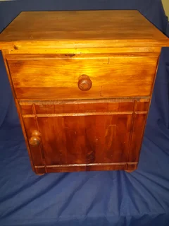 Bedside or other room small cupboard with  door and drawer fair condition