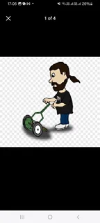 Push Lawn mower - Folbate XL with a strong comfortable wooden handle.  Very sharp blade