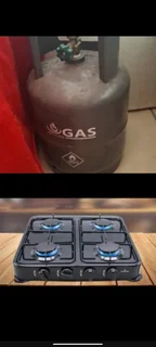 4 plate gas stove with gas bottle