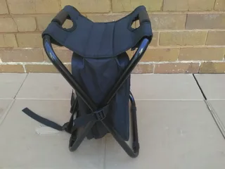 Backpack stool and cooler bag.