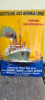 1 PC Vintage Metal Sign &#34;Imperial Mail Service&#34; Europe, South &amp; East Africa