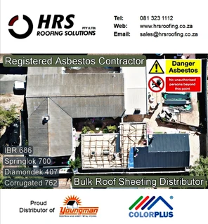 Roof Sheeting Contractor: IBR, Corrugated, Diamondek 407. Asbestos Roof Sheets &amp; Gutter Removals