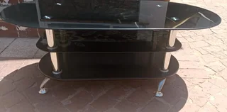 Glass tv stand