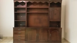 Wall unit. 3 sections with mini bar and drawers