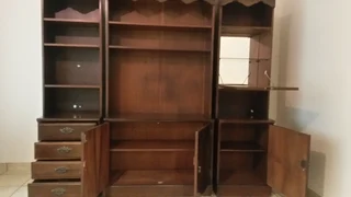 Wall unit. 3 sections with mini bar and drawers