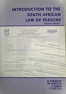 FOR SALE: Introduction to the South African Law of Persons – Paperback, 2nd Edition (2008)