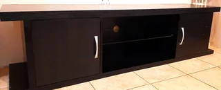 Modern TV/Entertainment Unit – Dark Wood Finish