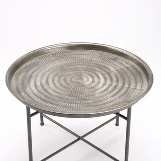 ZEUS 64cm Round Coffee Table-Grey (Modern Industrial Style)