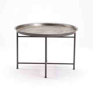 ZEUS 64cm Round Coffee Table-Grey (Modern Industrial Style)