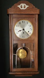 Antique Wall clock, Haller, oak, first half of the 20th century