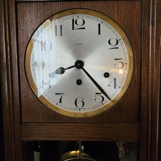 Antique Wall clock, Haller, oak, first half of the 20th century