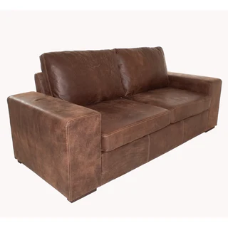 Mod 2 seater Couch - Exotic leather Woodlands brown - RB0065