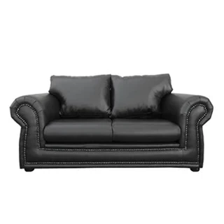 Roxanne 2 seater Couch - Leather Black - ROXA2LSB