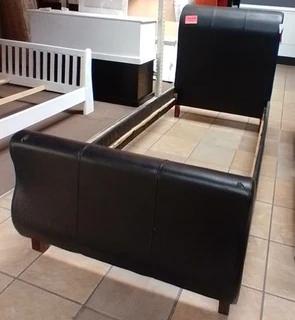 Sleigh Single Bed  Black - Frame Only - slespubl