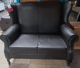 Classic Xl Wing Back 2 Seater Bonded Pu Brown - rwb2bbrd