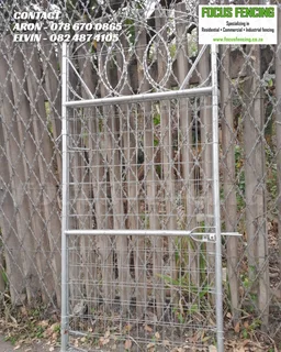 Hot Dipped Galvanized Pedestrian Gate with Razor Wire - For Sale