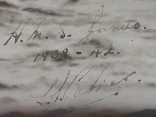 Original framed photograph of WW2 HMS Janus