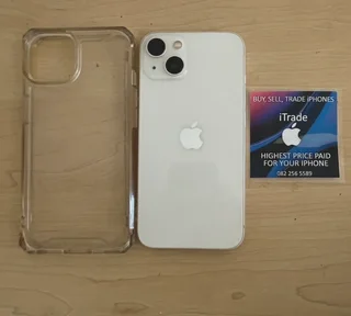 iphone 13 128  gig -White- 3 months warranty- trade ins welcome (only iphones)