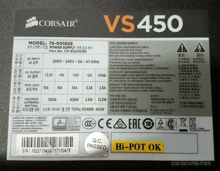 Corsair VS450 Power supply,