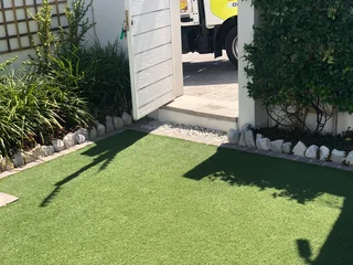 Transform your space with low maintenance Synthetic grass. Call Dura Pave on 082 723 0293.