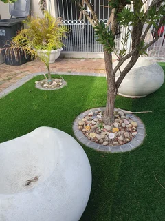 Transform your space with low maintenance Synthetic grass. Call Dura Pave on 082 723 0293.