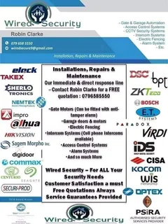 Alarm Systems, CCTV, Gate &amp; Garage Automation, Electric Fencing, Beams, Intercoms and More!