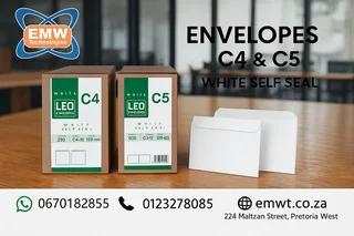 C4 &amp; C5 White Self Seal Envelopes
