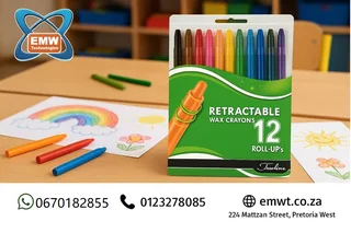 Treeline Retractable Wax Crayons 12