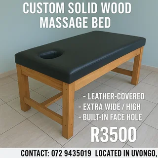 For Sale -Massage Beds  – Custom-Built, Solid Wood & Leather