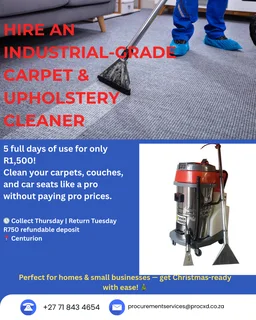Carpet cleaner for Hire - 5 days (120 hours)
