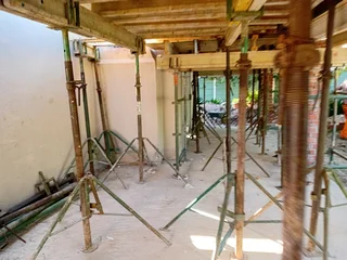 Concrete shuttering and steel reinforcement