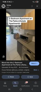 2bedroom apartment to share at The Parks R5000 rent ,R5000 deposit . Call or WhatsApp 062 264 3397