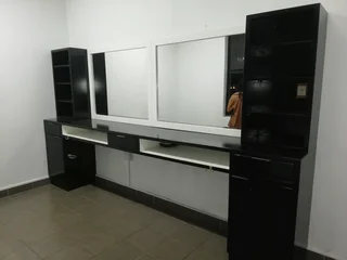 Salon cabinet and chair combo