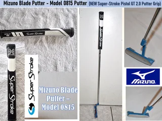 Mizuno Blade Putter - Model 0815 Putter (NEW Super-Stroke Pistol GT 2.0 Putter Grip)