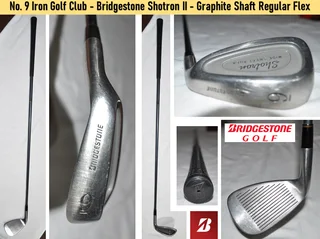 No. 9 Iron Golf Club - Bridgestone Shotron II - Graphite Shaft Regular Flex