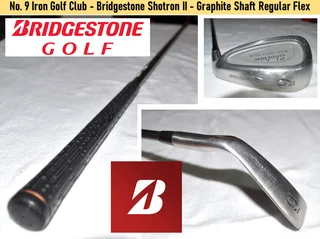 No. 9 Iron Golf Club - Bridgestone Shotron II - Graphite Shaft Regular Flex