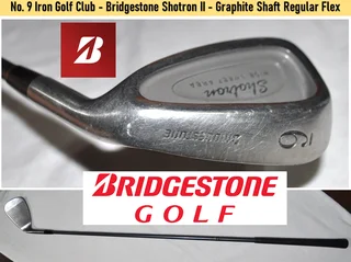 No. 9 Iron Golf Club - Bridgestone Shotron II - Graphite Shaft Regular Flex
