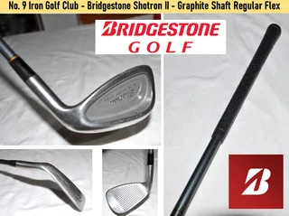 No. 9 Iron Golf Club - Bridgestone Shotron II - Graphite Shaft Regular Flex