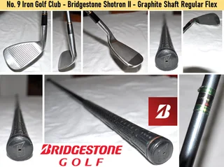 No. 9 Iron Golf Club - Bridgestone Shotron II - Graphite Shaft Regular Flex