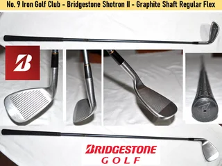No. 9 Iron Golf Club - Bridgestone Shotron II - Graphite Shaft Regular Flex