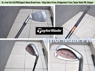 (4xIron Set-8,9,PW,Chipper) - King Cobra 8 Iron, Bridgestone 9 Iron, Taylor Made PW, Chipper