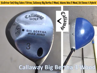(4xDriver Set) King Cobra 1 Driver, Calloway Big Bertha 3 Wood, Adams Idea 5 Wood, (iv) 4 Hybrid