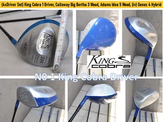 (4xDriver Set) King Cobra 1 Driver, Calloway Big Bertha 3 Wood, Adams Idea 5 Wood, (iv) 4 Hybrid