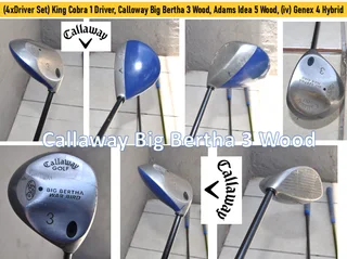 (4xDriver Set) King Cobra 1 Driver, Calloway Big Bertha 3 Wood, Adams Idea 5 Wood, (iv) 4 Hybrid